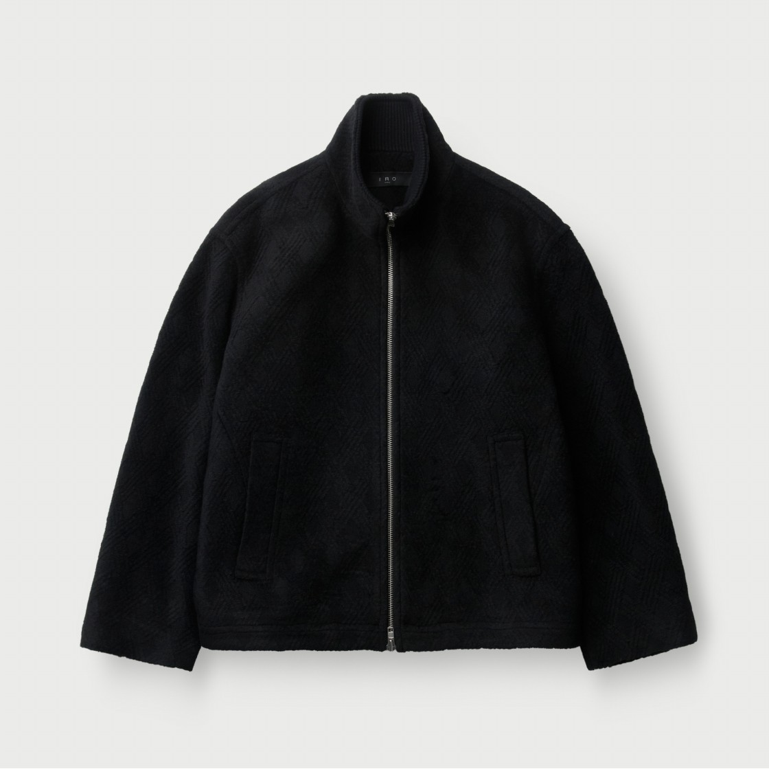이로 에큐어 아가일 울 혼방 집업 자켓 블랙(IRO Ecuyer Argyle Wool-Blend Zip-Up Jacket Black) - 2