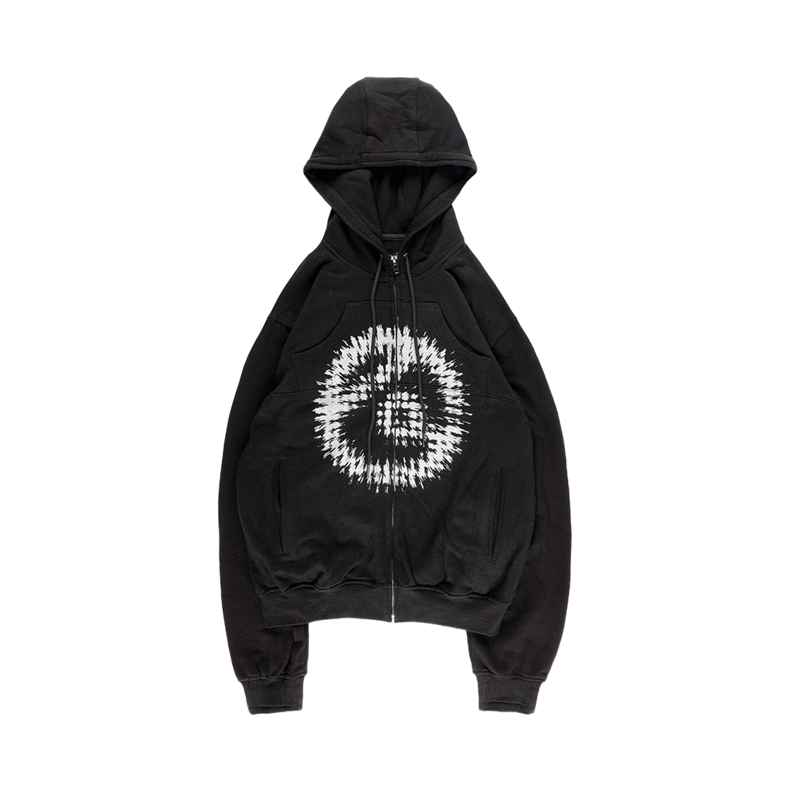 TWD25FWEXHZBK01M THE WARLD Exp Warld Logo Hoodie Zip Up Black