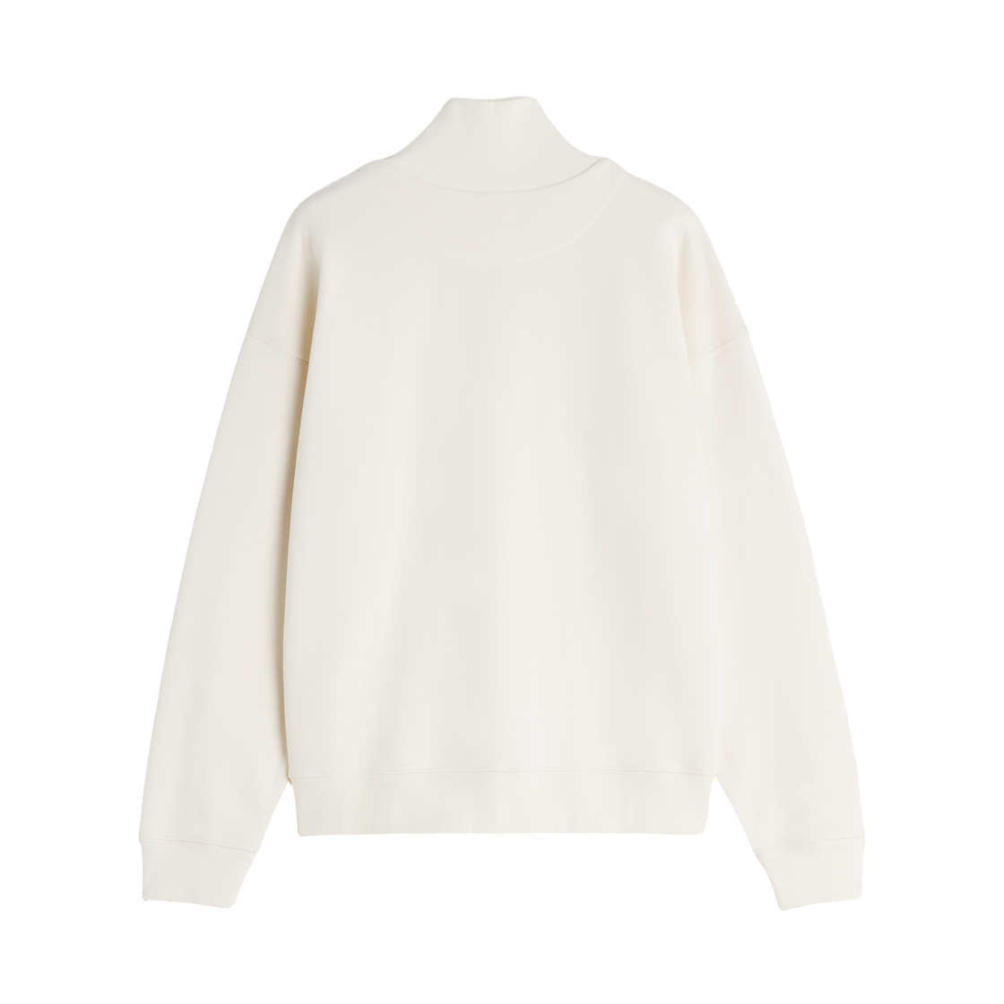 (W) 메종 키츠네 베이비 폭스 하프 집 스웨트셔츠 노블 베이지((W) Maison Kitsune Baby Fox Half Zip Sweatshirt Noble Beige) - 2