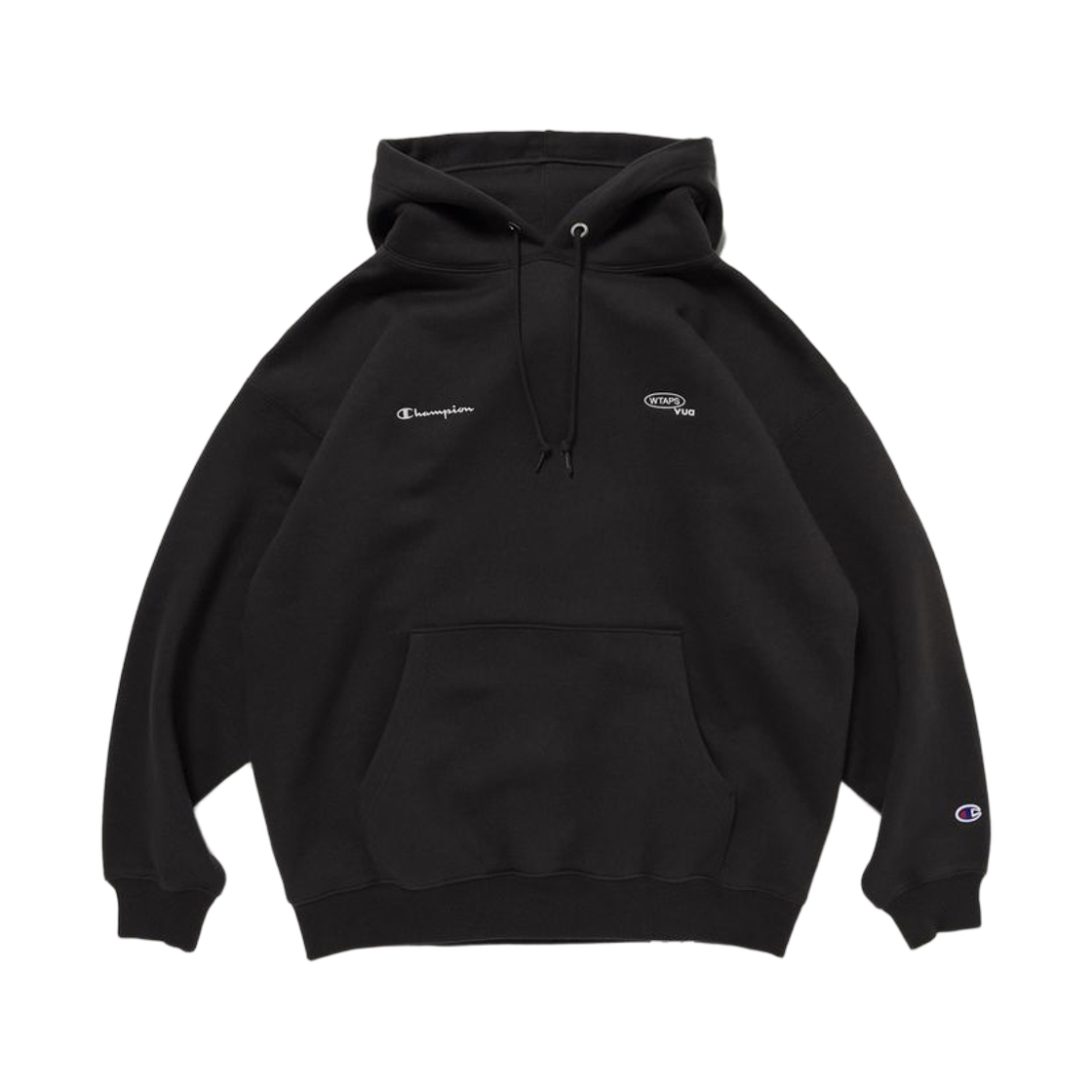 CHPU261JCHT086OB Champion x WTAPS Terry Fleece Crewneck Hooded Sweatshirt Off Black