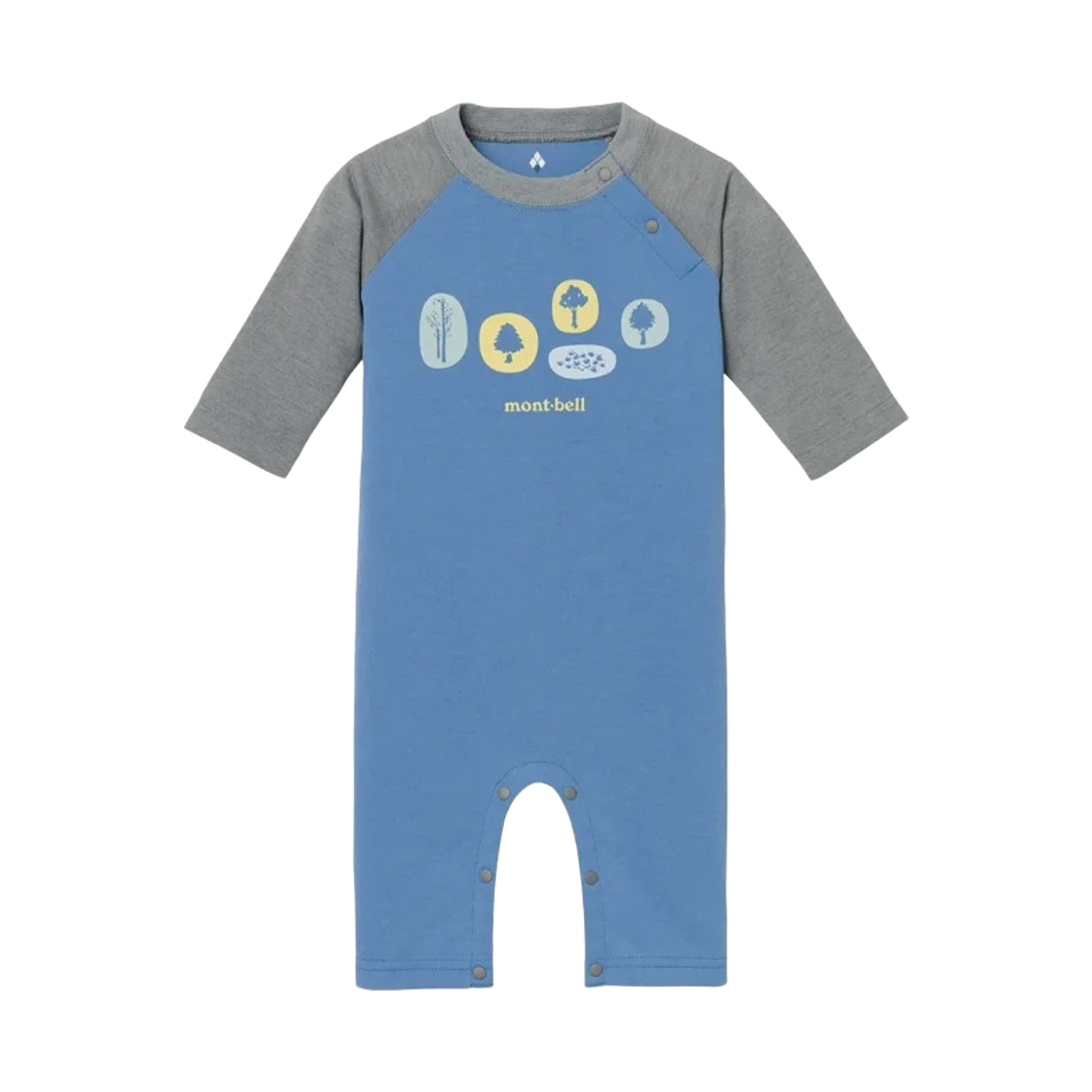 (유아) 몽벨 위크론 야마 노 키 롱슬리브 롬퍼스 블루((Baby) Montbell Wickron Yama No Ki Long Sleeve Rompers Blue)