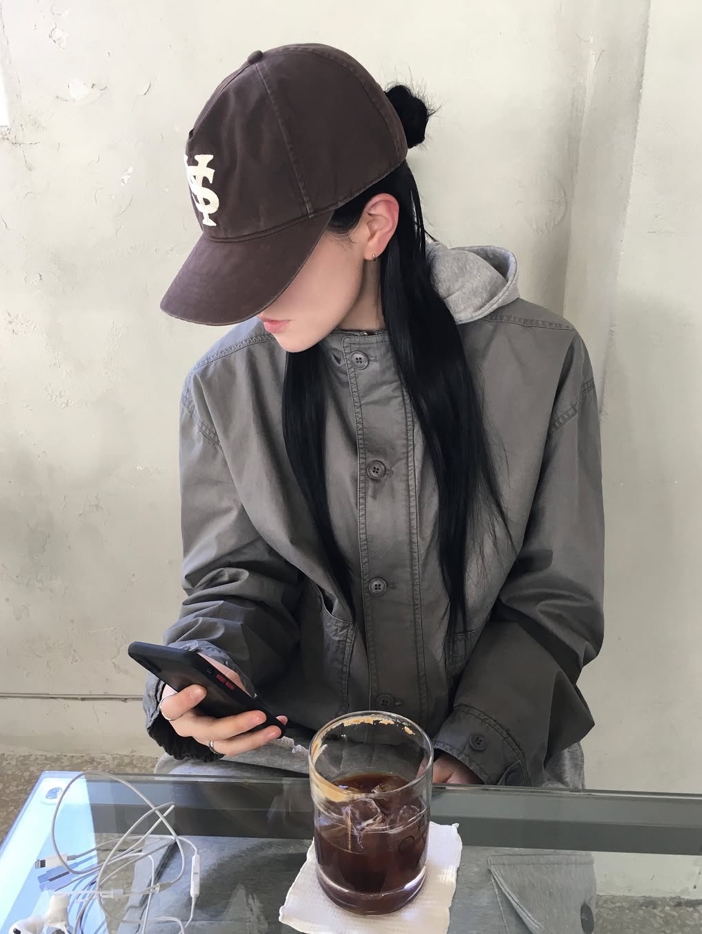 Sunday Ceremony Sy Logo 5 Panel Cotton Cap - Brown 착용 스타일 - 1