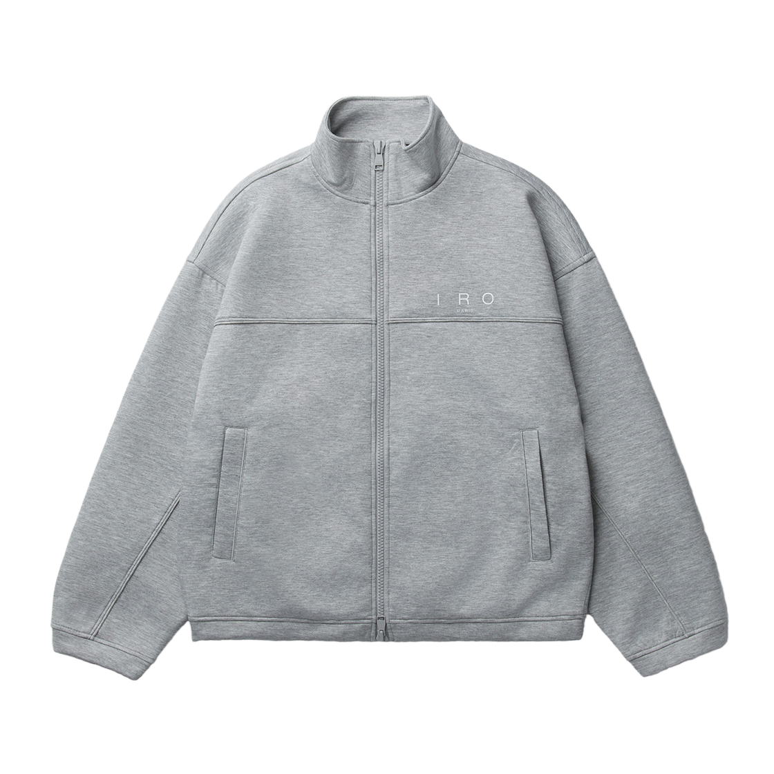 IQUAS26901GYX IRO Comet Cushioned Fabric High-Neck Jumper Gray