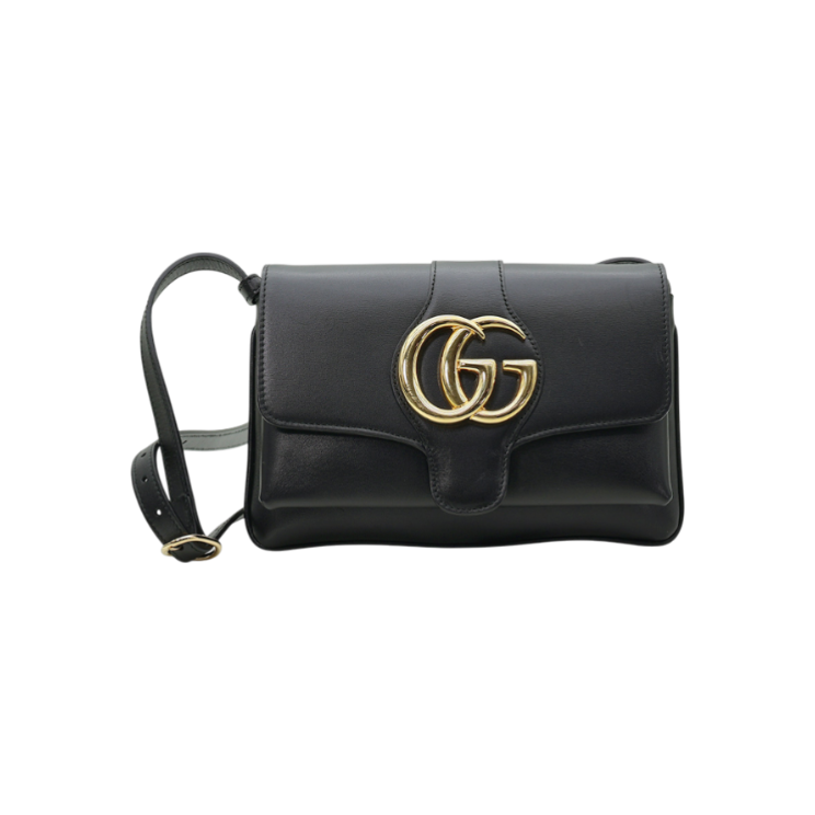 IT7MMKIATGSA Black Leather Gold Double G Ali Small Shoulder Bag