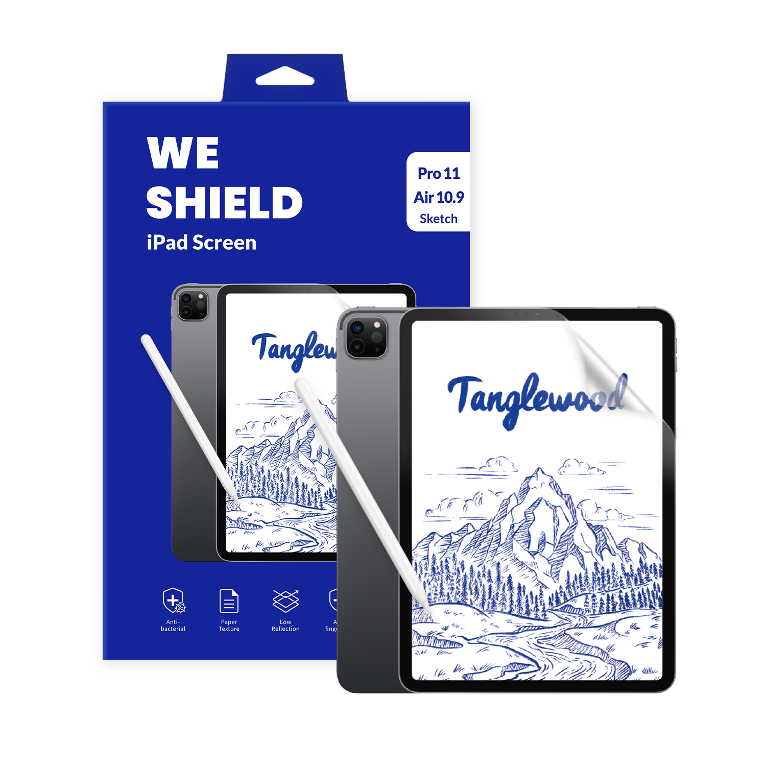 탱글우드 아이패드 프로 11인치, 에어 10.9인치(구형 모델) 종이질감 액정보호필름(Tanglewood iPad Pro 11-inch, Air 10.9-inch (Older Models) Paper-Texture Screen Protector)