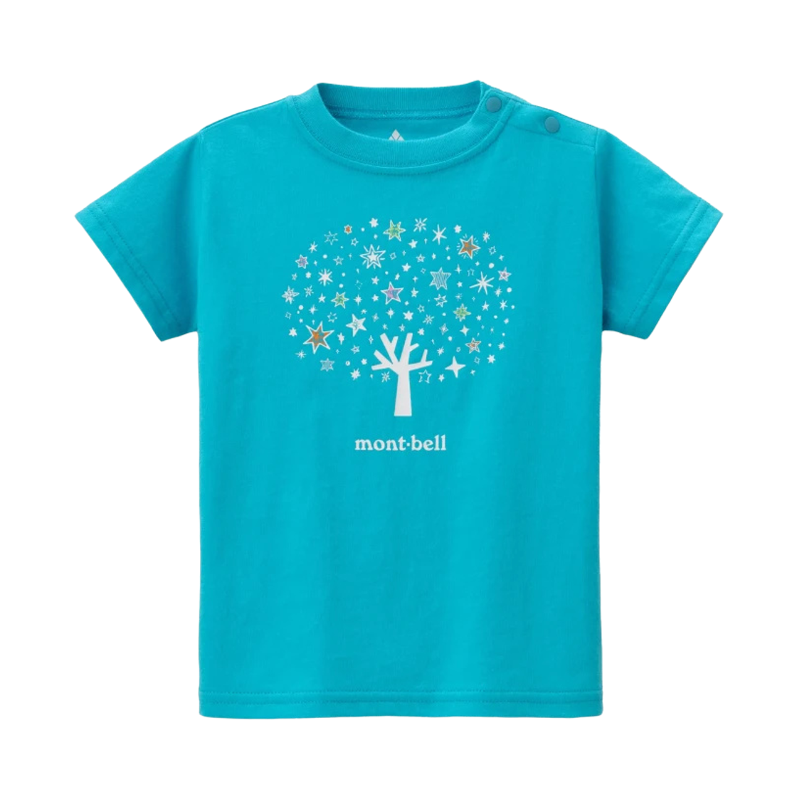2104703 (Baby) Montbell Cotton Star Tree T-Shirt Turquoise