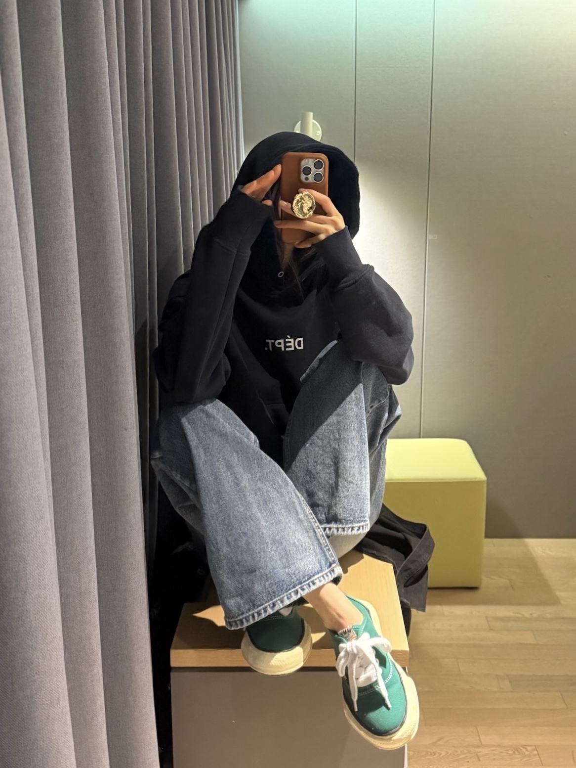 Maison Mihara Yasuhiro Baker OG Sole Canvas Low Cut Sneakers Green, Maison Mihara Yasuhiro Baker OG Sole Canvas Low Cut Sneakers CL Green 착용 스타일 - 4