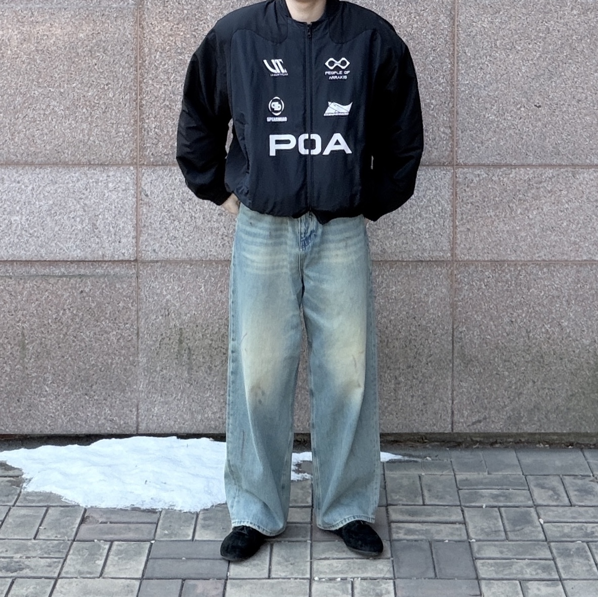 Undermycar Acer Padded Shoulder Crop Blouson Ebony - 23FW 착용 스타일 - 3