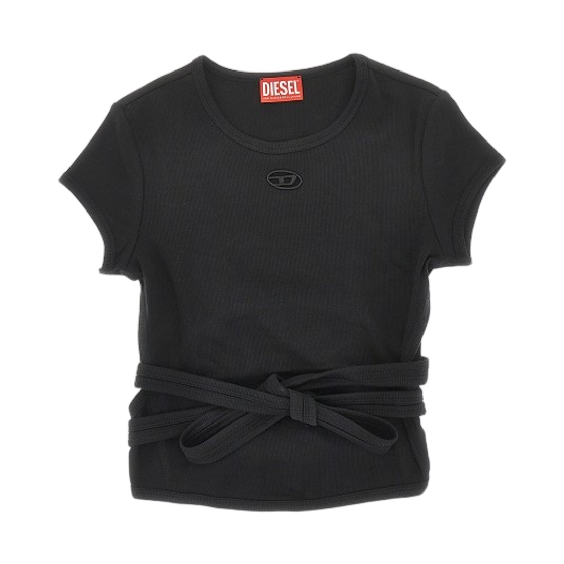 (W) 디젤 T-버니-테일-S1 리브드 탑 랩-어라운드 레이스 블랙((W) Diesel T-Bunny-Tail-S1 Ribbed Top with Wrap-Around Laces Black) - 1
