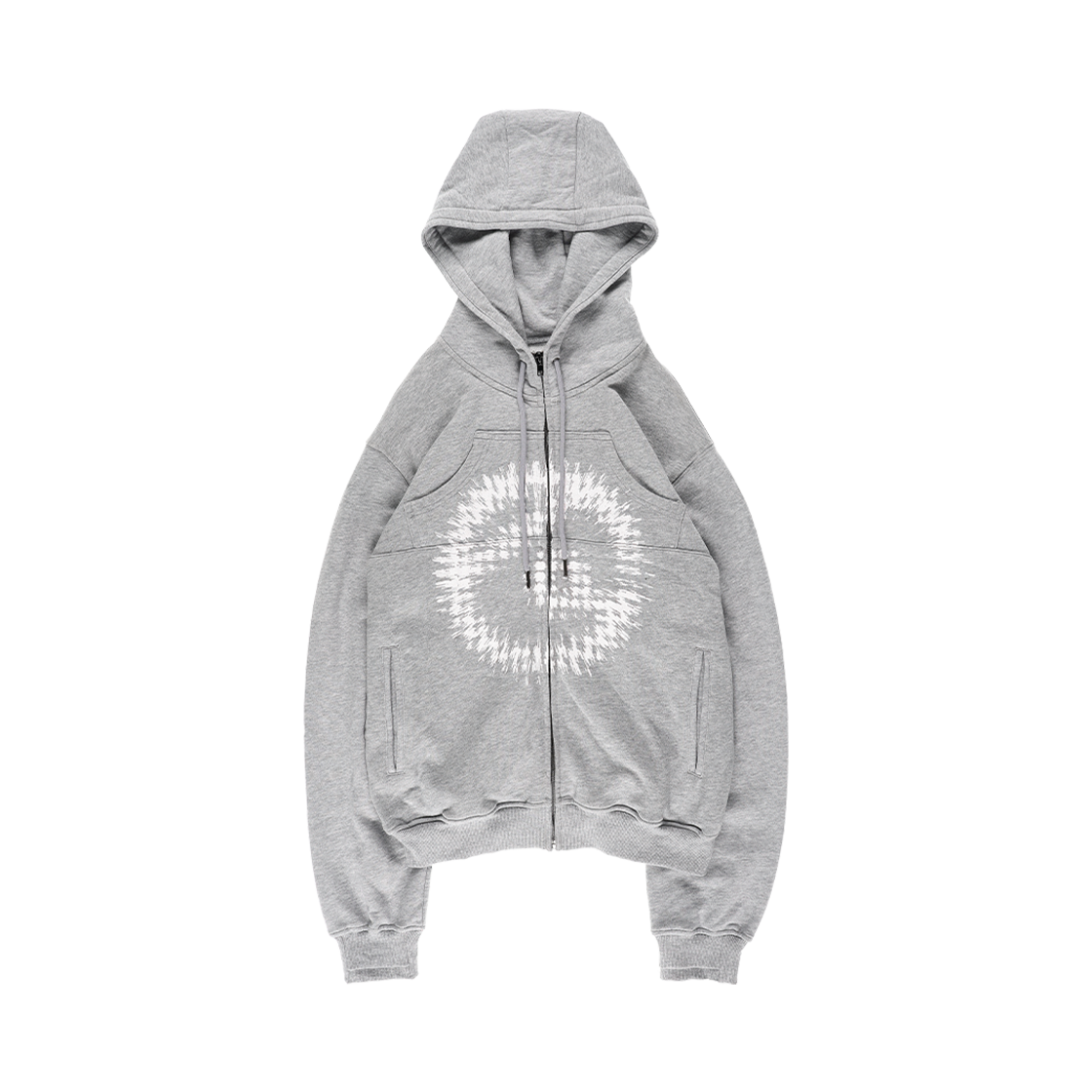 TWD25FWEXHZGR01M THE WARLD Exp Warld Logo Hoodie Zip Up Gray