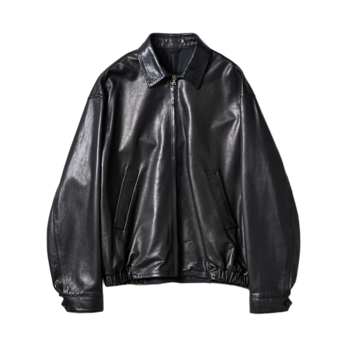 캡틴 선샤인 카프 레더 집 블루종 블랙(Kaptain Sunshine Calf Leather Zip Blouson Black)
