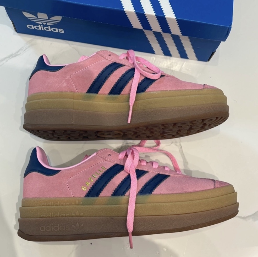 (W) Adidas Gazelle Bold Pink Glow Victory Blue 착용 스타일