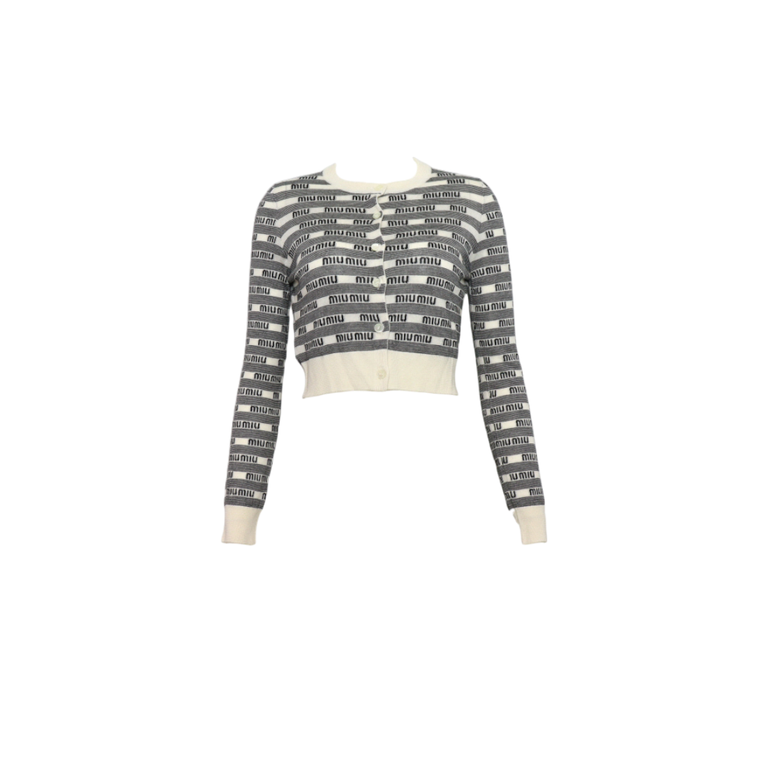 ITTE868HFE8G Miu Miu MMF711 Cashmere Multi-Logo Silk Women's Cropped Cardigan