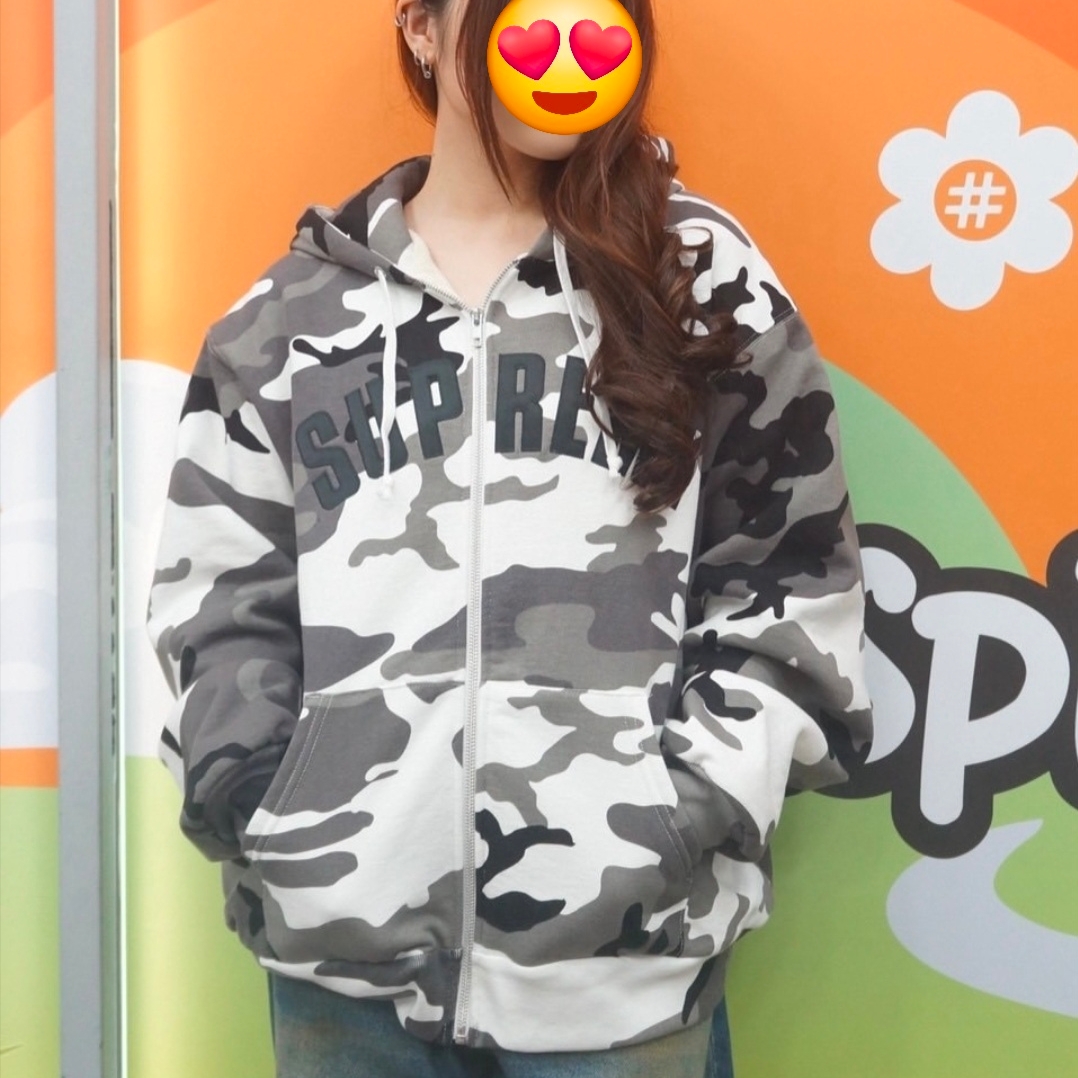Supreme Arc Thermal Lined Zip Up Hooded Sweatshirt Snow Camo - 25FW 착용 스타일 - 2