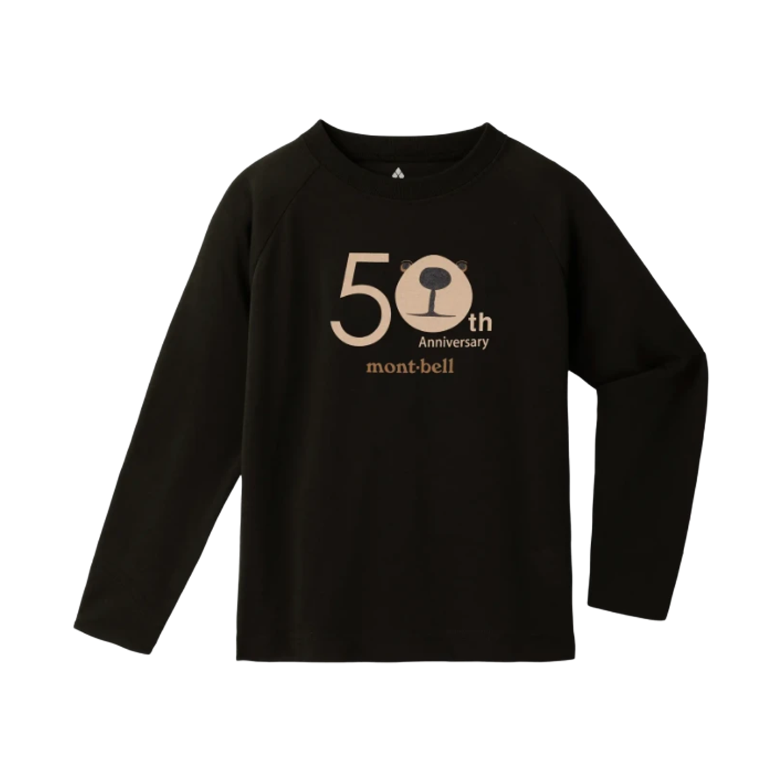 1114030 (Kids) Montbell Wickron Long Sleeve Monta Bear 50th T-Shirt Black