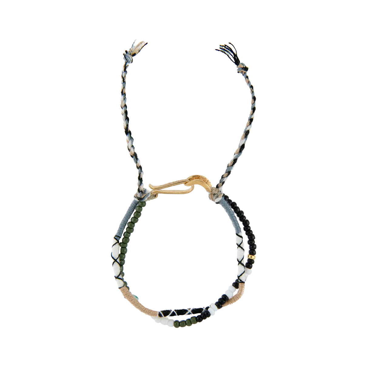 포크 바이 앤 올드 베네치안 글래스 비즈 브레이슬릿 블랙 - 26SS(Folk/N Old Venetian Glass Beads Bracelet Black - 26SS) - 1