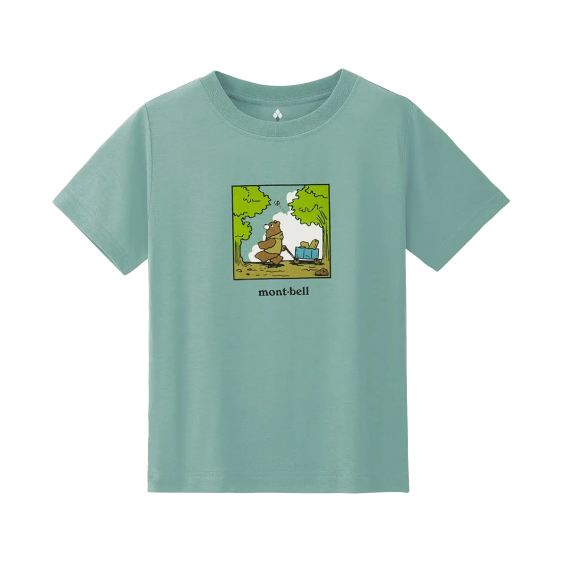 1114806 (Kids) Montbell Wickron Bear and Wagon T-Shirt Light Blue
