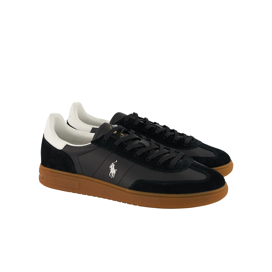 [10%적립] 폴로 랄프 로렌 베드포드 레더 스웨이드 스니커즈 블랙 - 26SS([10%적립] Polo Ralph Lauren Bedford Leather Suede Sneakers Black - 26SS)