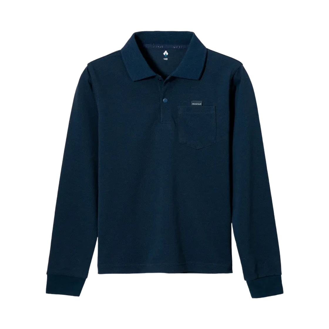 1114678 (Kids) Montbell Wickron Long Sleeve Polo Shirt Navy