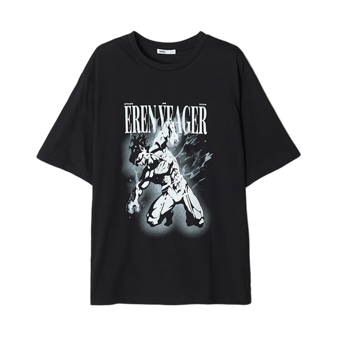 스파오 x 진격의 거인 반팔 티셔츠 블랙(Spao x Attack on Titan Short Sleeve T-Shirt Black)