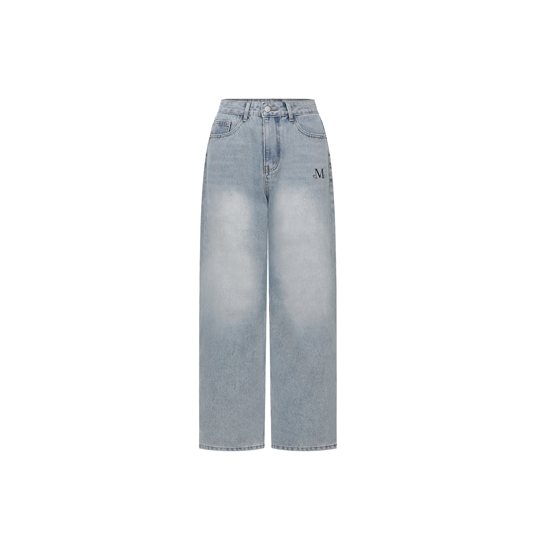 무센트 노바 백 레터링 와이드 데님 팬츠 라이트 데님(MUCENT Nova Back Lettering Wide Denim Pants Light Blue) - 2