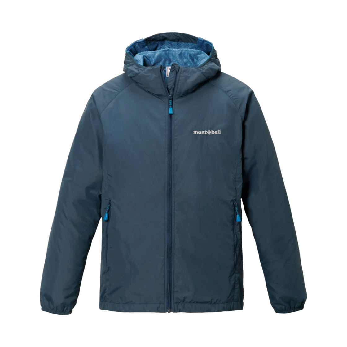 1106803 (Kids) Montbell Light Shell Hooded Jacket Blue Green