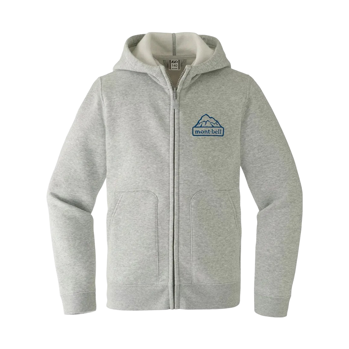 2104858 (Kids) Montbell Cotton Full-Zip Hooded Sweatshirt Light Gray