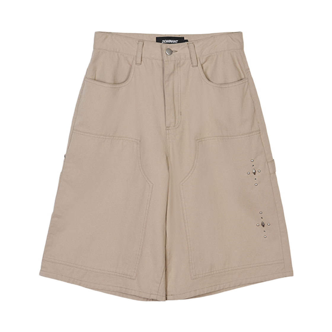 DMNT26SSPT005 Dominant Stud Carpenter Bermuda Pants Beige