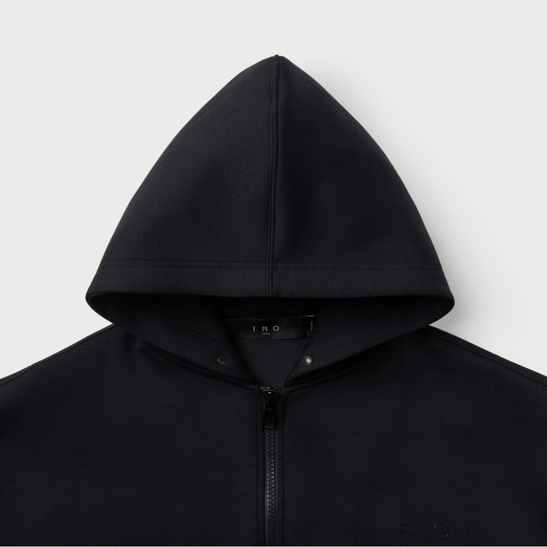 이로 보일 쿠션지 후드 집업 티셔츠 블랙(IRO Voile Cushioned Fabric Hooded Zip-Up T-Shirt Black) - 4