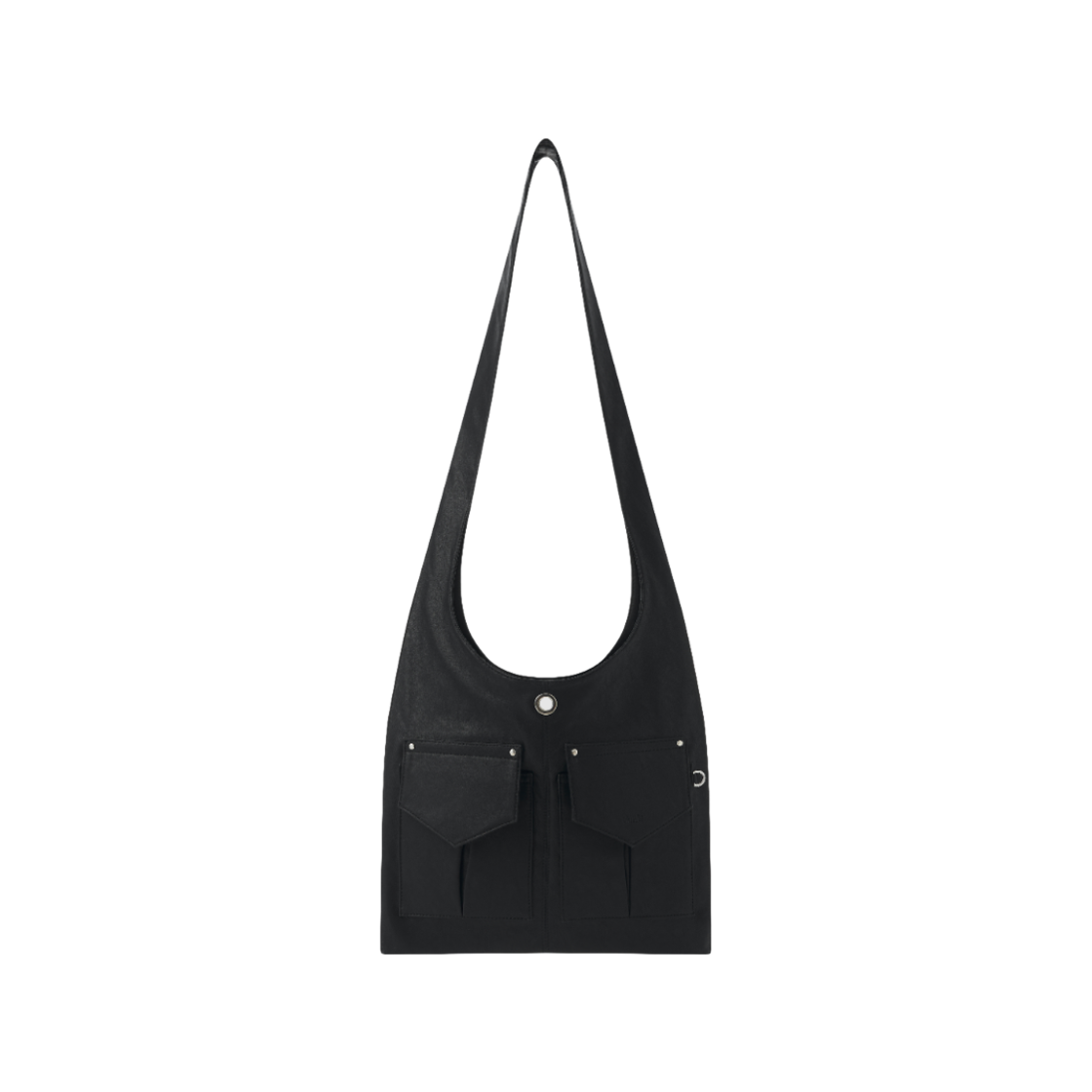 SSSBA2606 SUNLIT Leather 2 Pocket Flat Bag Set Black