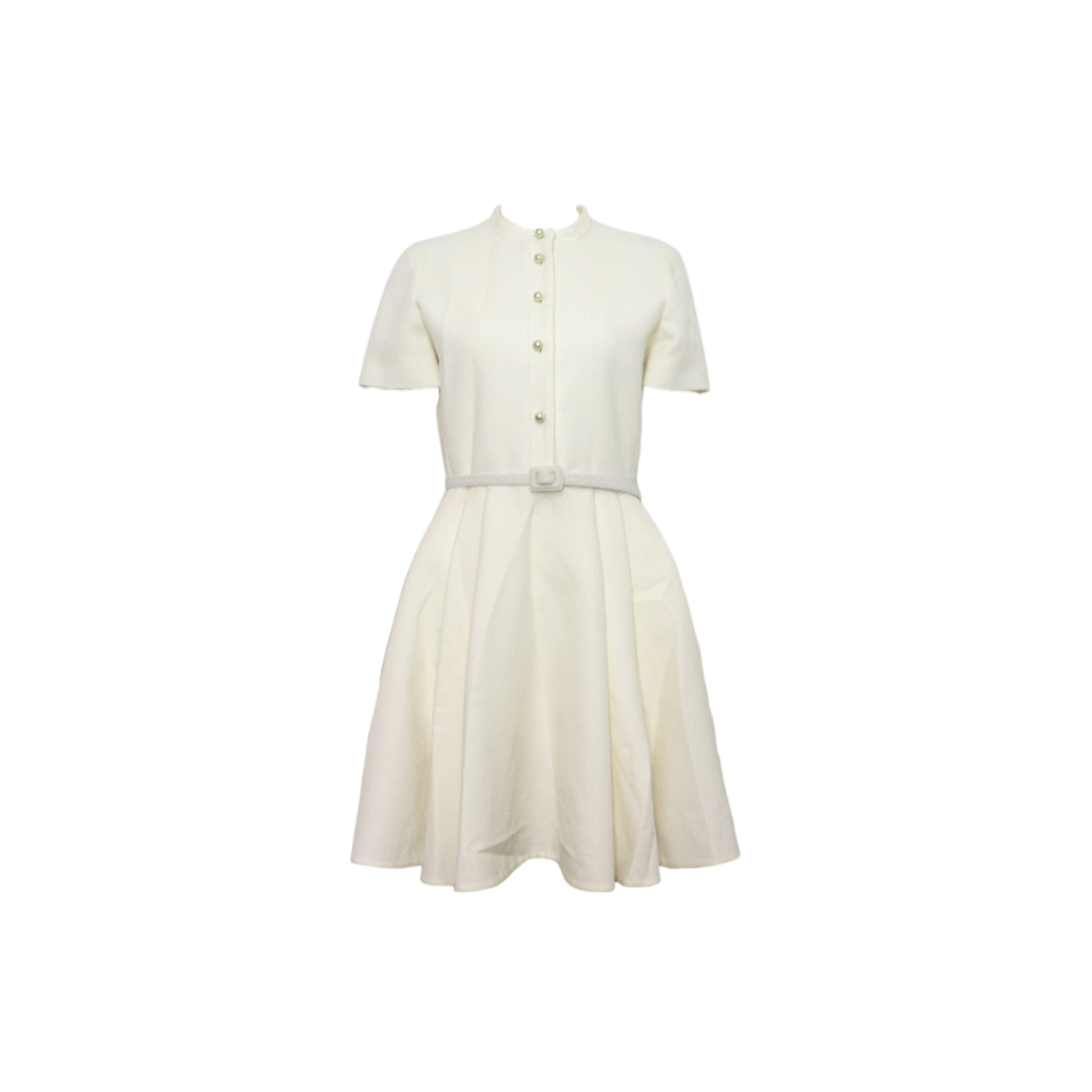 IT5ESMOAUMVE Dior White Virgin Tweed Short Belted Dress