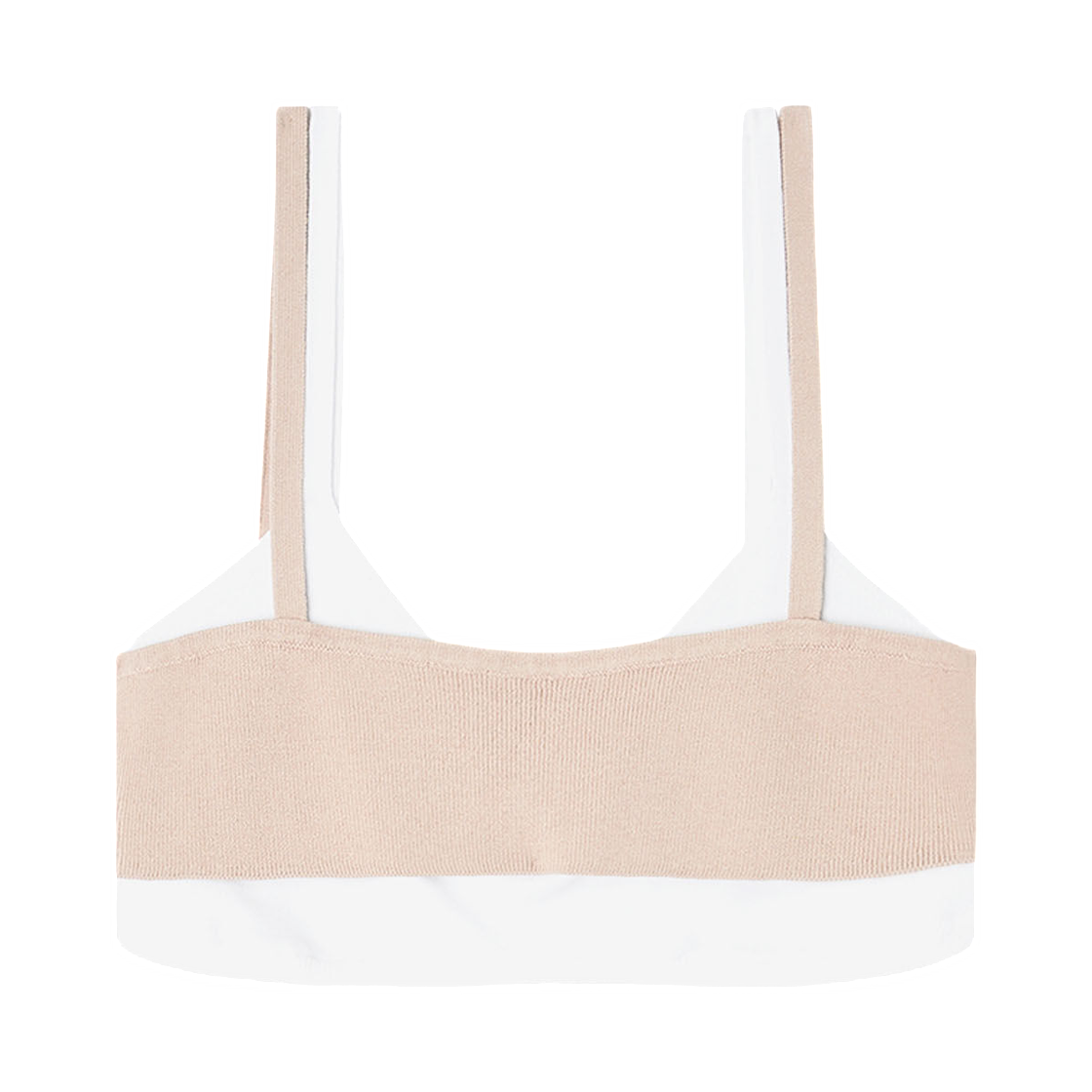 A208310WICK-7AW (W) Diesel M-Zelda Layered Bra Top In Ribbed Knit Pink White