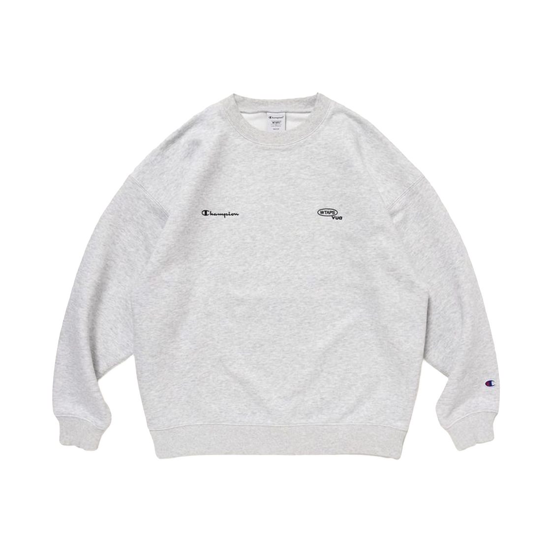 챔피온 x 더블탭스 테리 플리스 크루넥 스웨트셔츠 헤더 그레이(Champion x WTAPS Terry Fleece Crewneck Sweatshirt Heather Grey)