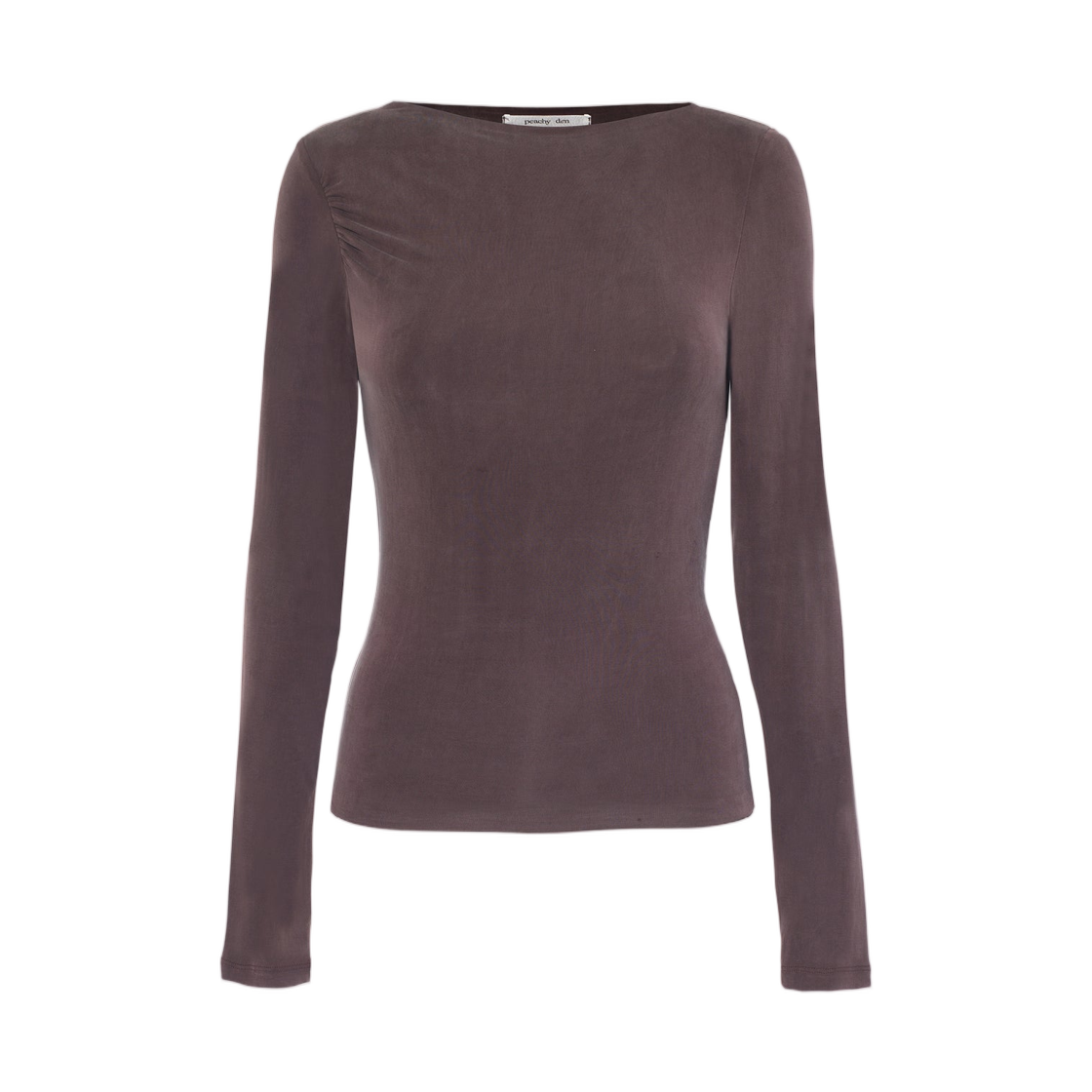 (W) 피치 덴 더 카일리 롱 슬리브 탑 초콜릿((W) Peachy Den The Kylie Long Sleeve Top Chocolate)