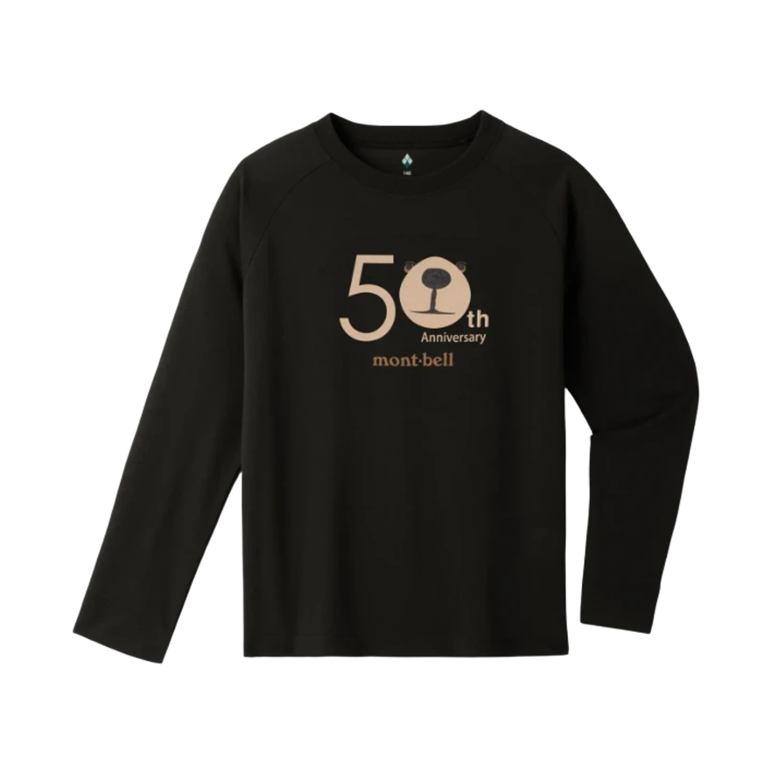 1114029 (Kids) Montbell Wickron Long Sleeve Monta Bear 50th T-Shirt Black