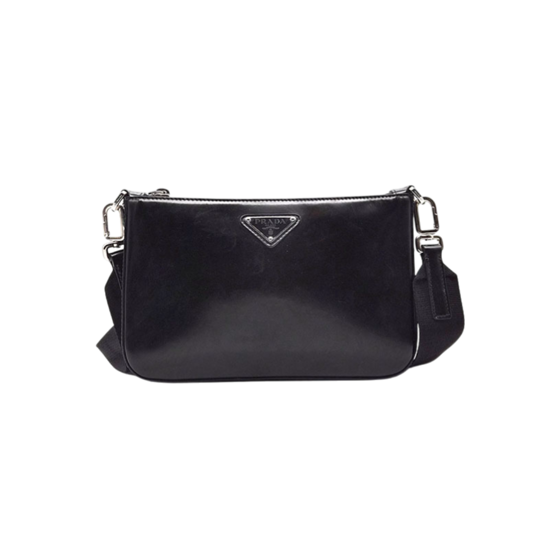 프라다 브러시드 레더 파우치 크로스백 (2VH129) L225955(Prada Brushed Leather Pouch Crossbody Bag (2VH129) L225955) - 1