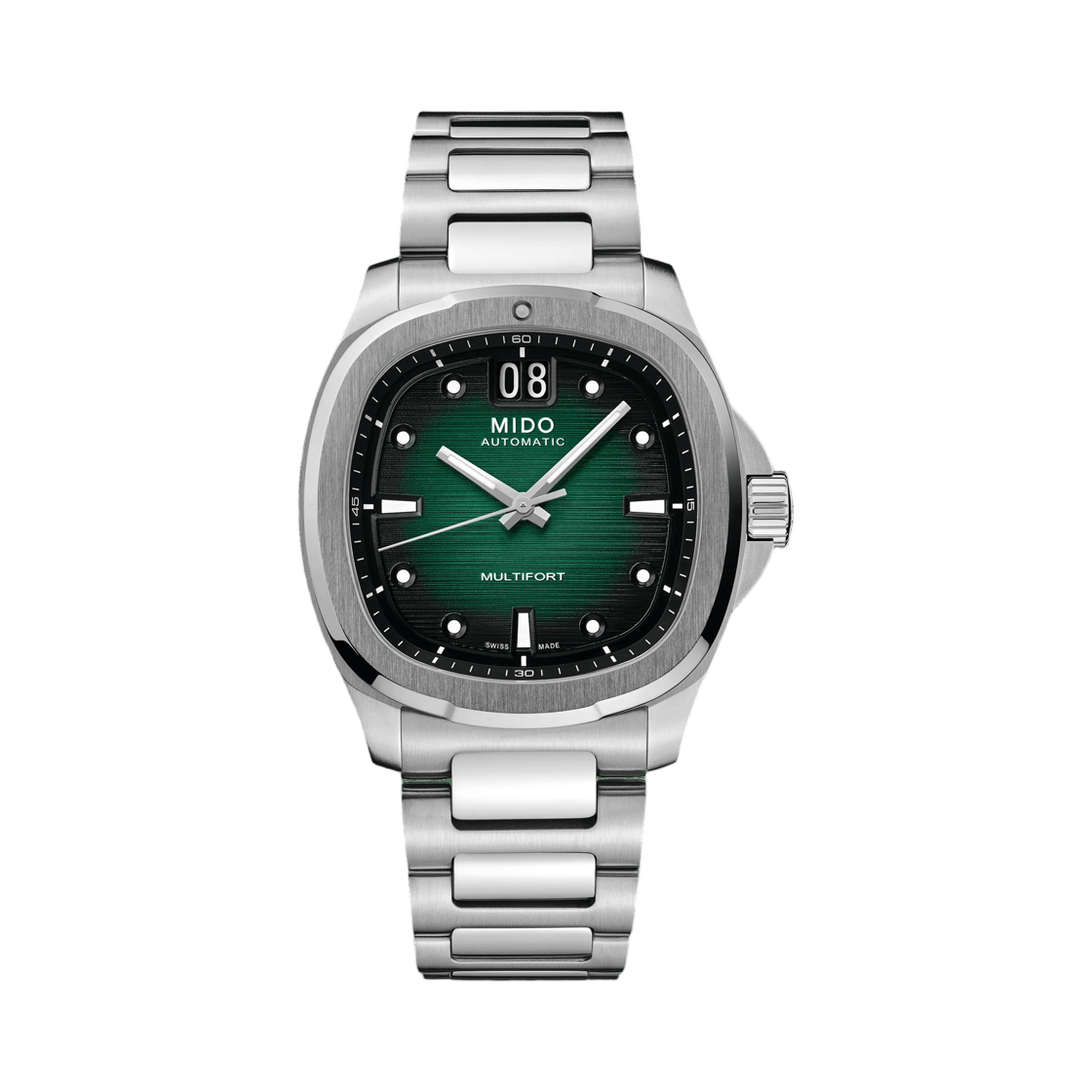 미도 멀티포트 TV 빅 데이트 스테인리스 스틸 그린(Mido Multifort TV Big Date Stainless Steel Green)