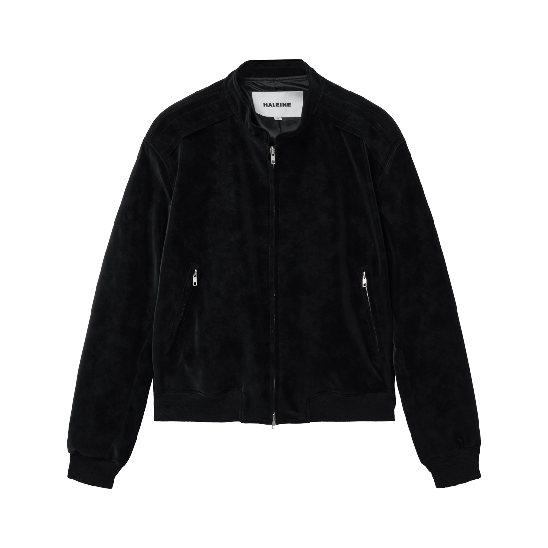 알렌느 벨루아 스탠드 카라 블루종 블랙(Haleine Velour Stand Collar Blouson Black (XJ123))