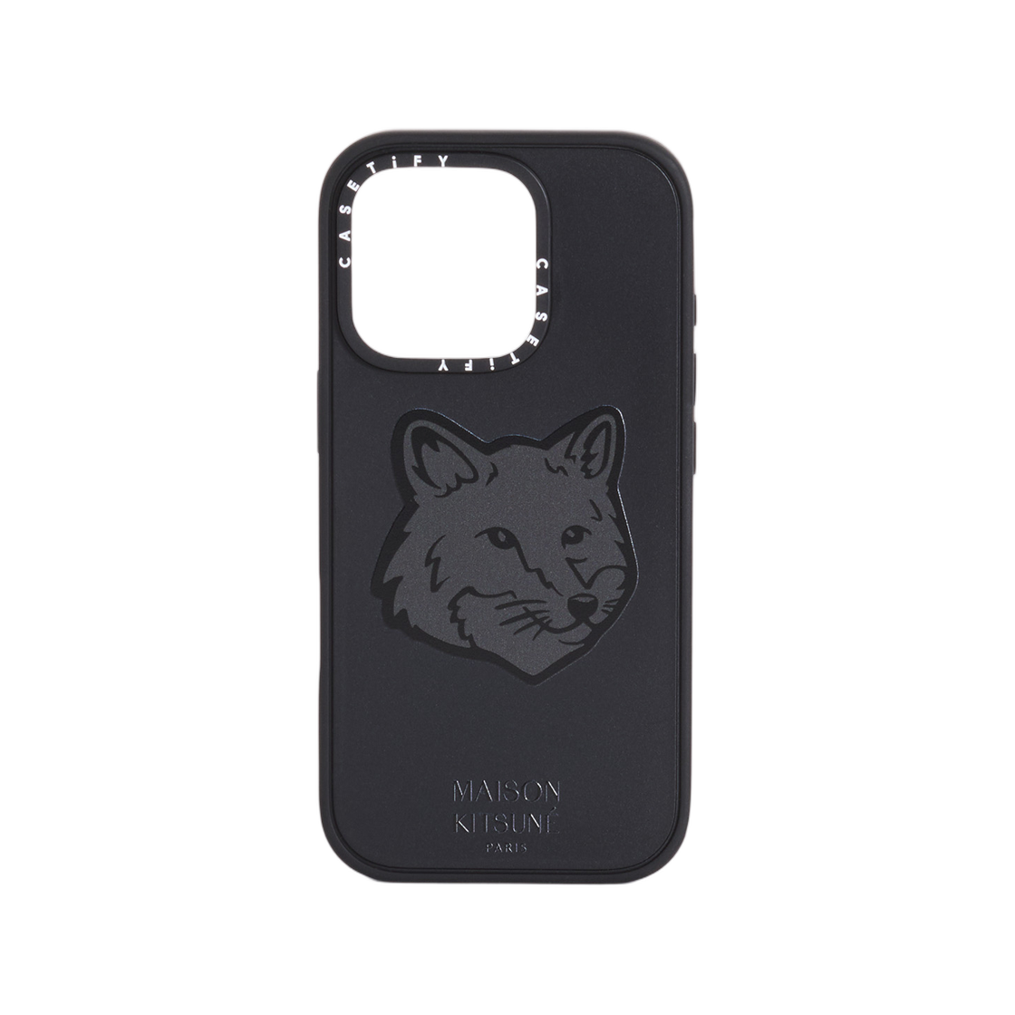 PU08001-P199 Maison Kitsune Fox Head iphone Case Black