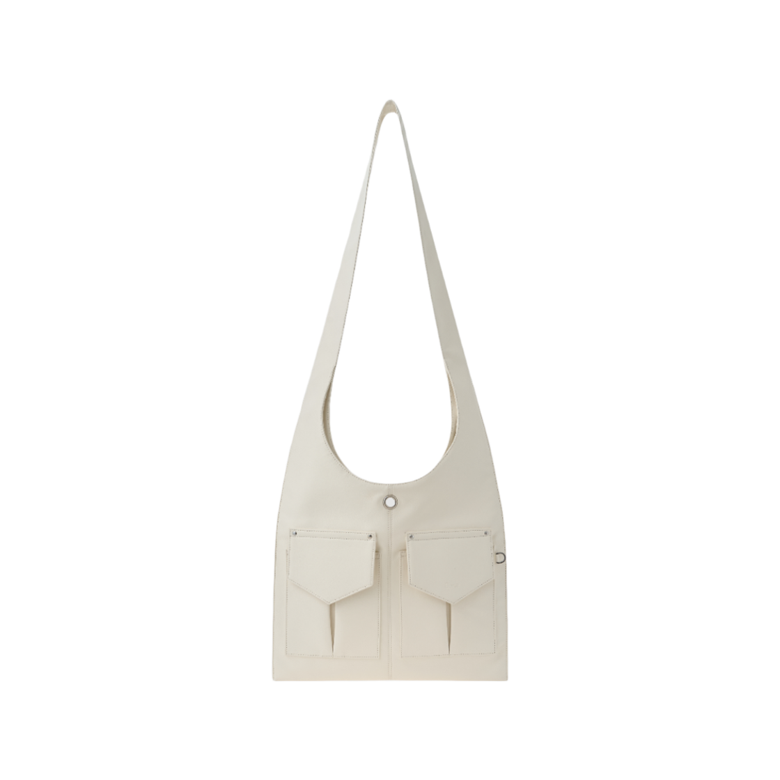 SSSBA2606 SUNLIT Leather 2 Pocket Flat Bag Set White