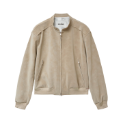 Haleine Velour Stand Collar Blouson Beige (XJ124)