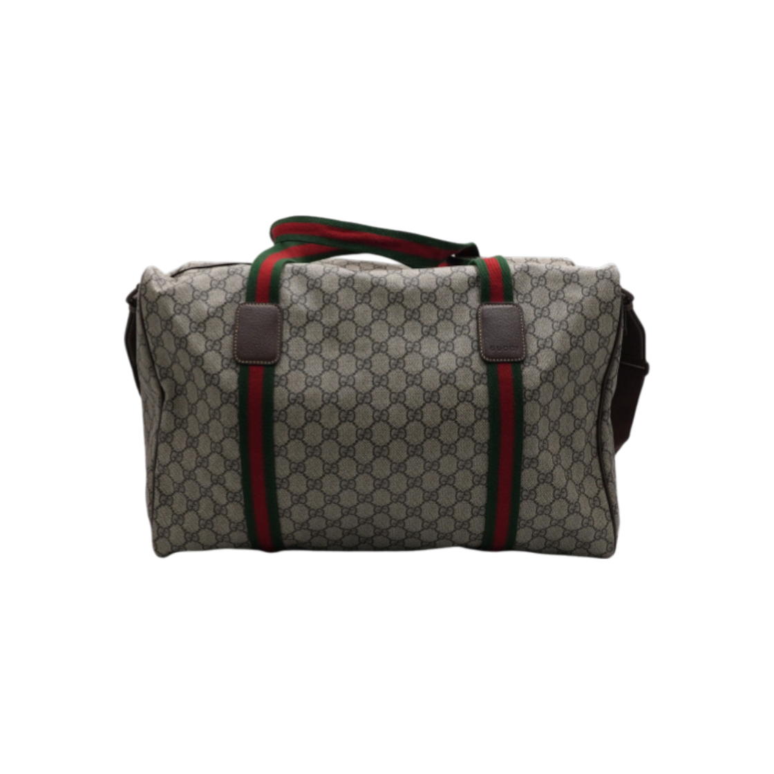 ITHDVC37JSNC Gucci 758664 GG Supreme Canvas Large Square Web Travel Duffel Bag
