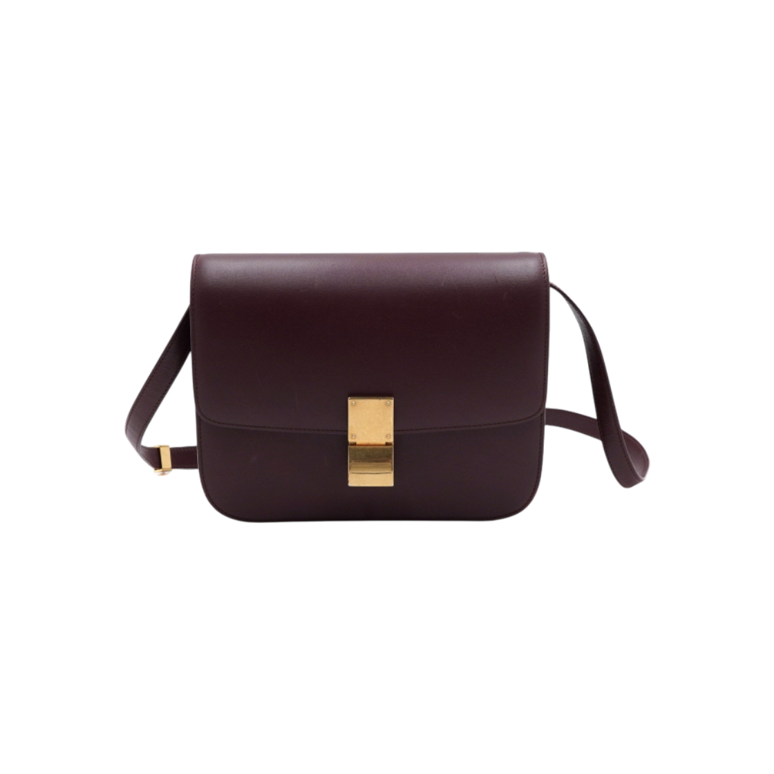 IT942MM25PDS Celine Medium Brown Calfskin Classic Box Shoulder and Crossbody Bag