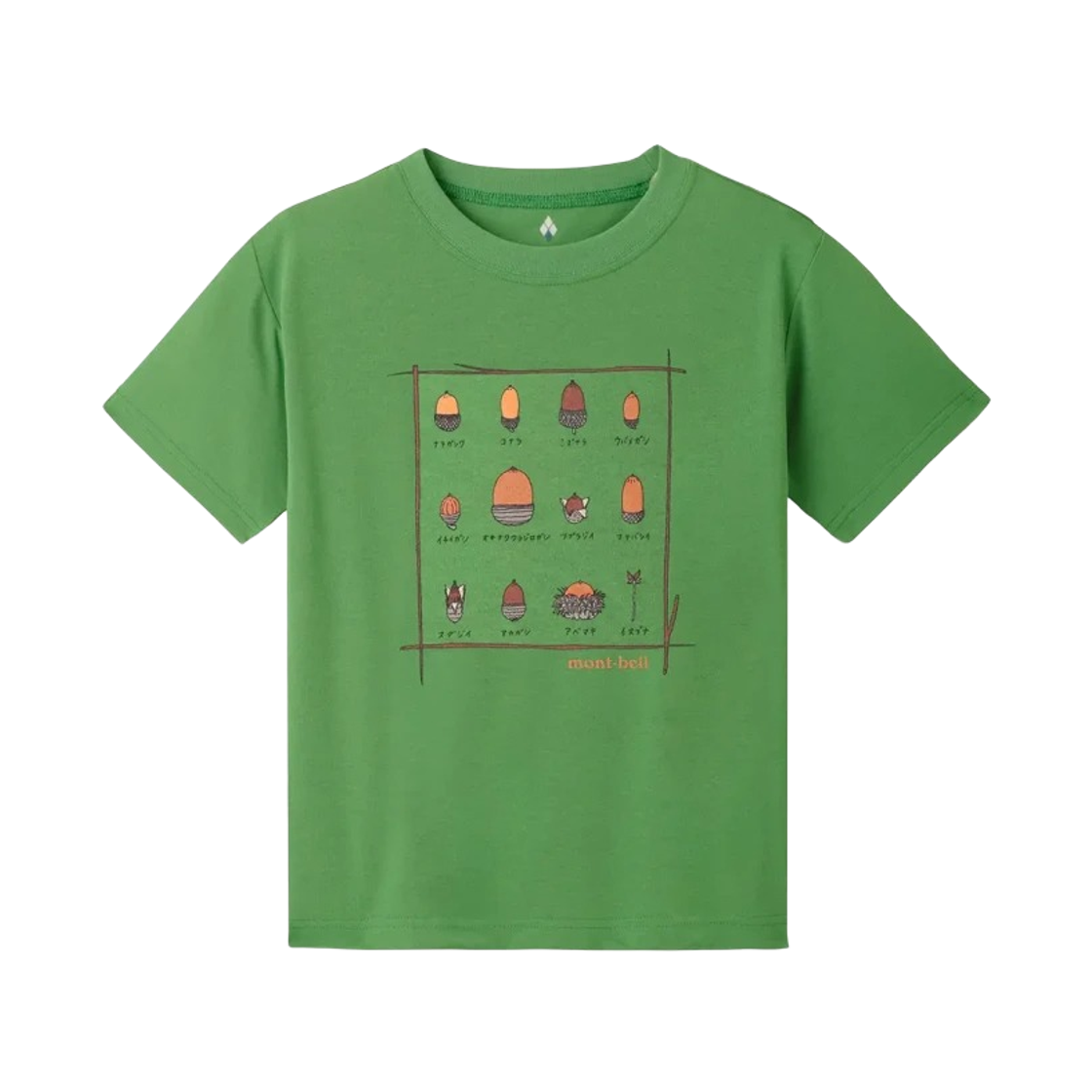 1114188 (Kids) Montbell Wickron Acorns T-Shirt Green
