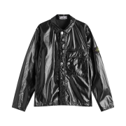 Stone Island 1200001 Mussola Gommata-TC Comfort Fit Water and Wind Resistant Shirt Jacket Black - 25SS