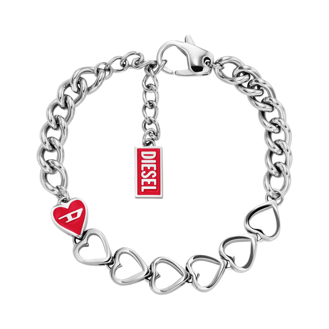 디젤 Dx166840 쥬얼리 스테인리스 스틸 체인 브레이슬릿 실버(Diesel Dx166840 Jewellery Stainless Steel Chain Bracelet Silver)
