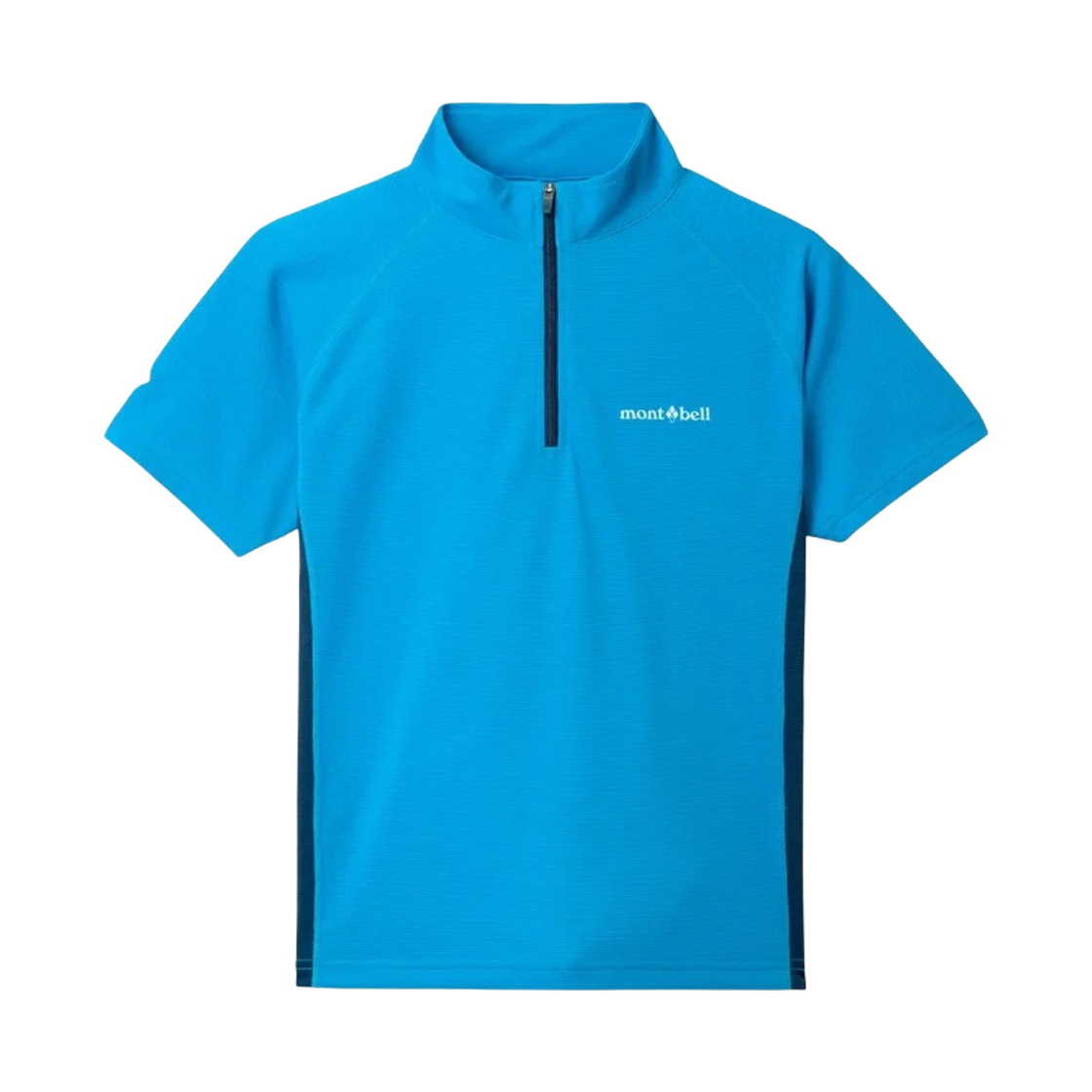 1114645 (Kids) Montbell Cool Short Sleeve Zip Shirt Blue