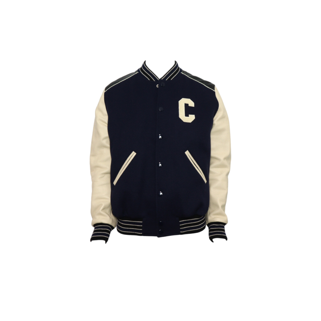 ITBR88EU8U92 Celine Textured Wool Teddy Varsity Jacket