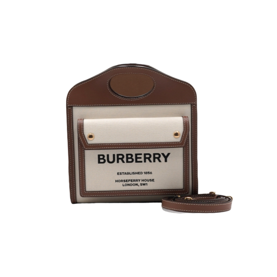 ITVEGGDVOPS3 Burberry Canvas Mini Pocket Tote & Crossbody Bag
