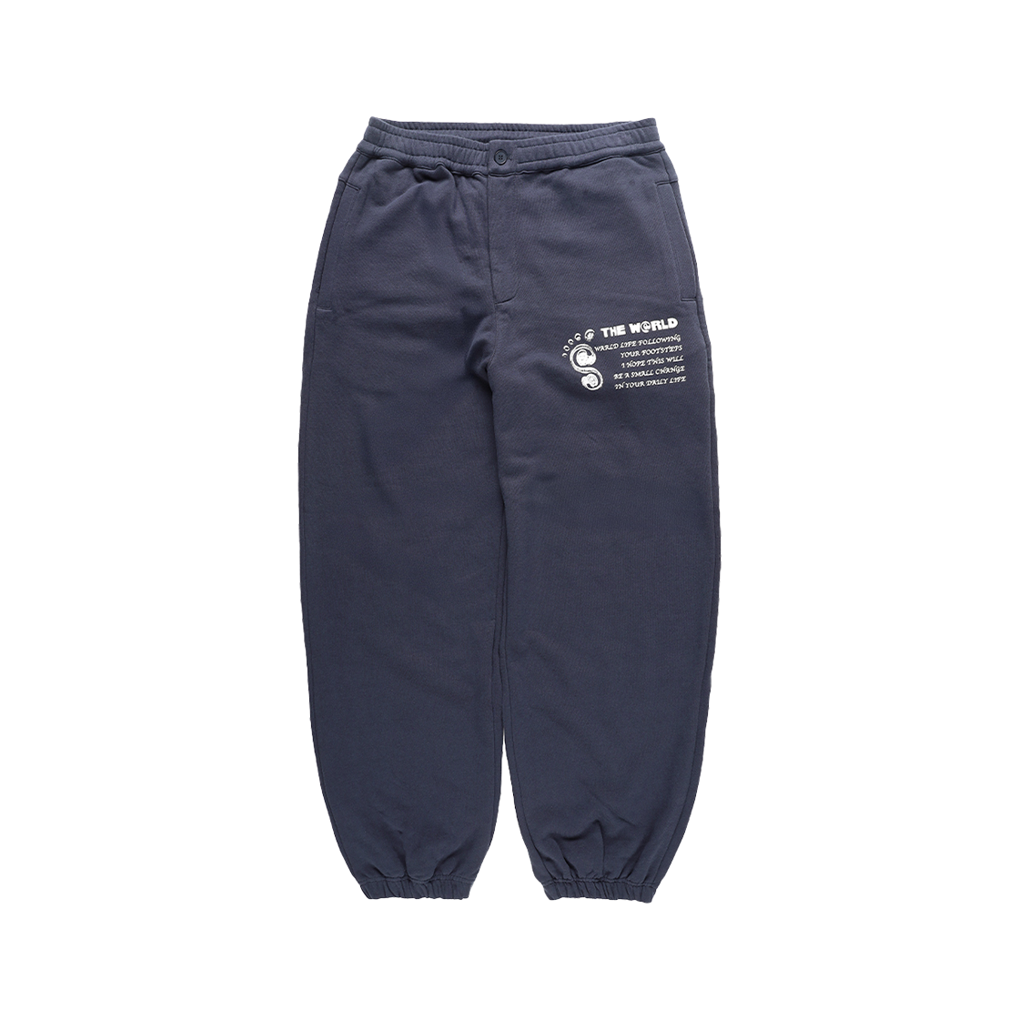 TWD25FWFPSWNV01M THE WARLD Foot Print Logo Sweat Pants Navy